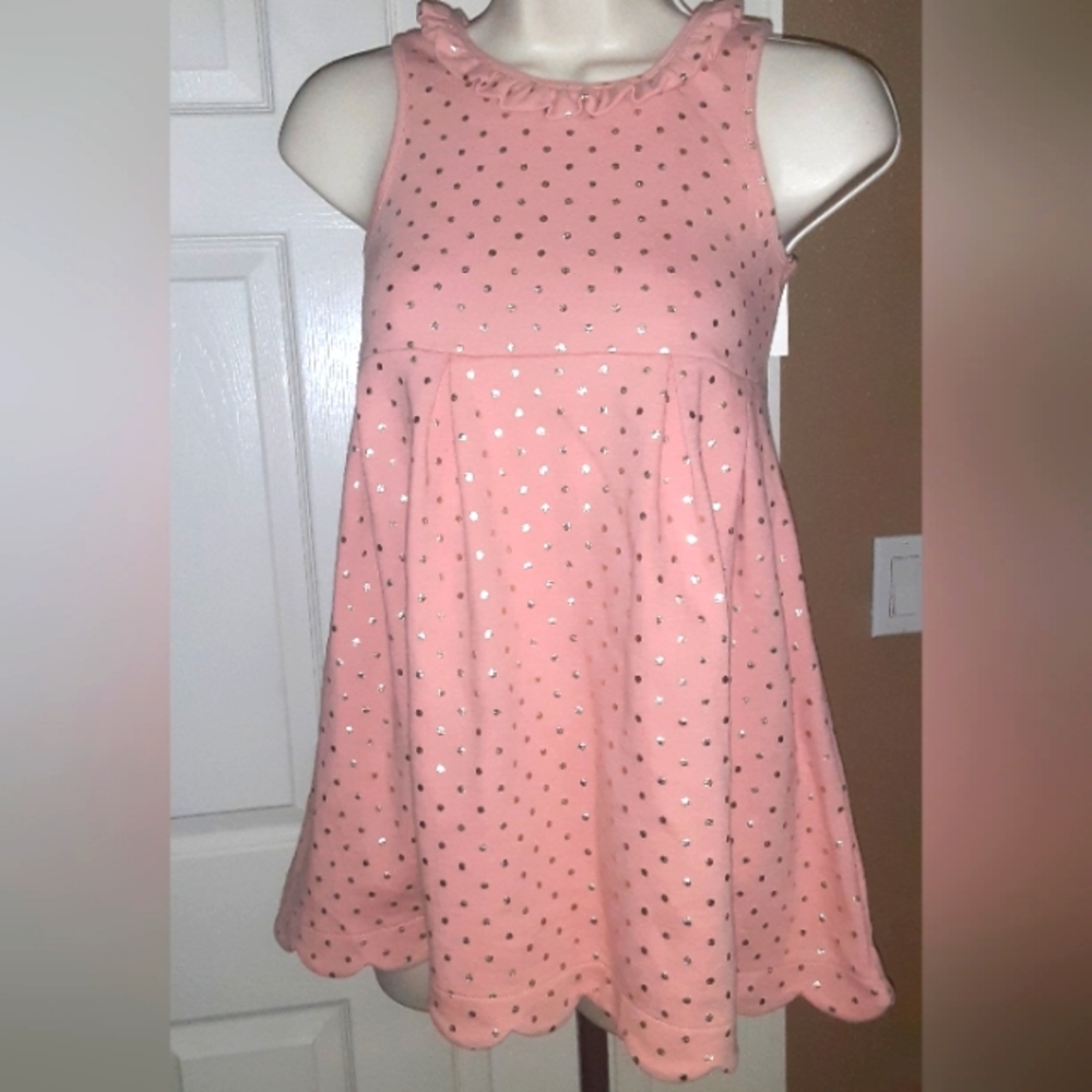NEW! Girl's LOT RACHAEL & ZOE Gold polkadot peach dress & DKNY PINAFORE dress